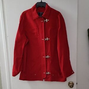Vtg Red U.S.R.L. 1967 Lauren Marine Supply Buckle Fireman Fisherman Jacket Large